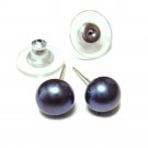 7mm black pearl sterling silver post earrings