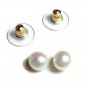7mm gold filled white pearl post earrings