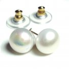 8-9mm White gold filled pearl post earrings