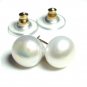 8-9mm White gold filled pearl post earrings