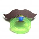 Brown mustache pacifier 6 to 18 months #403