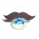 Brown mustache pacifier 6 to 18 months #604