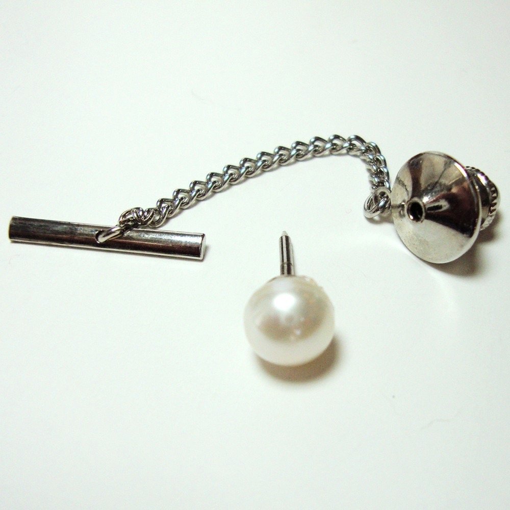 Genuine Pearl tie tack - 7.5mm