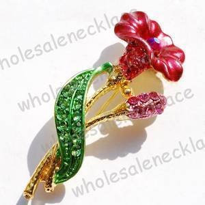 Flower 18k GP Brooch
