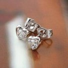 18k White GF Heart Earrings