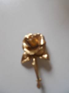 18k GP Rose Brooch