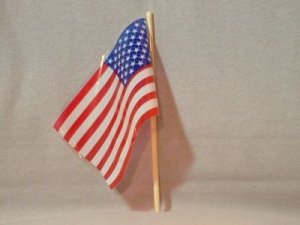 12 - Plastic American Flags