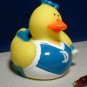 Cheerleader Rubber Ducky with Blue Megaphone