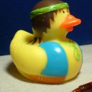 Hippie Rubber Ducky with Brown Hair and Headband