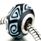 Black and White Polymer Swirl  028