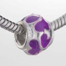 Purple Enameled Hearts Barrel 056