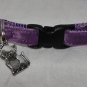 Dakota - Unique handmade breakaway adjustable- purple velvet cat collar
