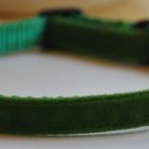 Dakota - Unique handmade breakaway adjustable cat collar - green velvet cat collar