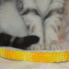 Shadow- Unique handmade yellow crochet Cat collar - breakaway adjustable safety cat collar