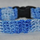 Shadow- Unique handmade blue crochet Cat collar - breakaway adjustable safety cat collar