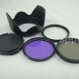 KKJ1 New 58mm UV+ CPL + FLD + Hood + CAP For Canon EOS 60D 60Da 7D 5D 18-55mm