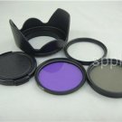U32 New 52mm UV+ CPL + FLD + Hood + CAP For Nikon D5100 D5000 D3000 D800 18-55mm