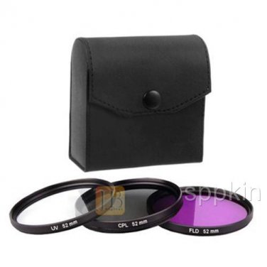 Effects Filter kit 52mm UV + CPL + FLD + Case For Canon EOS M with 18-55mm Lens