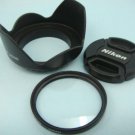 AA1 Lens Hood + Cap + UV Filter 52mm For Nikon D600 D5100 D7100 18-55mm 55-200mm