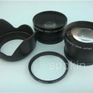 V34 Wide & Tele Lens + UV Filter + Hoods 4 Samsung NX5 NX10 NX200 NX20 18-55mm