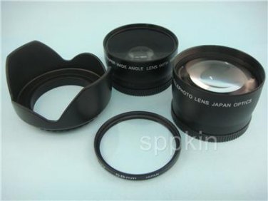 V34 Wide & Tele Lens + UV Filter + Hoods 4 Samsung NX5 NX10 NX200 NX20 18-55mm