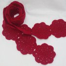 Crochet Scarf Red Medallion Motif