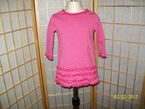 Children's Place Pink Striped Ruffle Dress Size 18 months