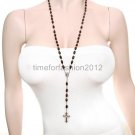 FASHION NECKLACE SUPER CHIC SEXY ROSARY BEAD AND CROSS