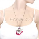 FASHION NECKLACE SUPER CHIC SEXY PINK PEACOCK