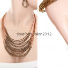 FASHION NECKLACE, EARRING AND BRACELET SET SUPER CHIC SEXY MULTI BEAD BROWN ULTRA COOL
