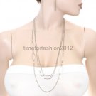 FASHION NECKLACE, EARRING SET SUPER CHIC AND SEXY MULTI CHAIN DRAPING LOW