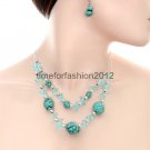 FASHION NECKLACE, EARRING SET SUPER CHIC AND SEXY MULTI BEAD CHAIN TQ OVALS