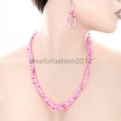 FASHION NECKLACE, EARRING SET SUPER CHIC AND SEXY MULTI BEAD TWIST CHAIN
