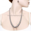 FASHION NECKLACE, EARRING SET SUPER CHIC AND SEXY SILVER PEARL LOOK VERY NICE