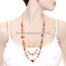 FASHION NECKLACE, EARRING SET SUPER CHIC AND SEXY MULTI CHAIN WITH BEADS  WITH SHELLS, BEACH