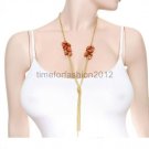 FASHION NECKLACE, EARRING SET SUPER CHIC AND SEXY GOLD CHAIN COPPER WITH BEADS