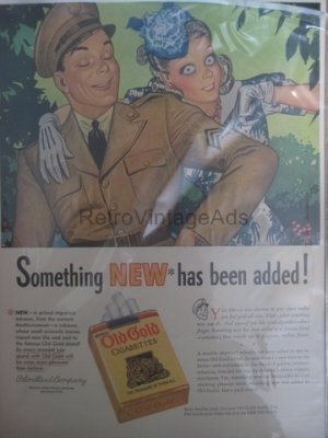 Old Gold Cigarettes War 2 WWII Vintage Magazine Ad POSTER Gift Unique Retro