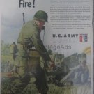 US ARMY, FIRE! WWII 2 Army War Vintage Magazine Ad POSTER Gift Unique Retro