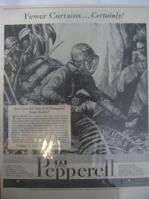 PEPPERELL FABRICS WWII 2 Army War Vintage Magazine Ad POSTER Gift Unique Retro