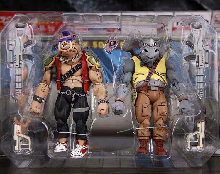 Tmnt Teenage Mutant Ninja Turtles Bebop Rocksteady 2 Pack Action Figure Neca Free Shipping 9162