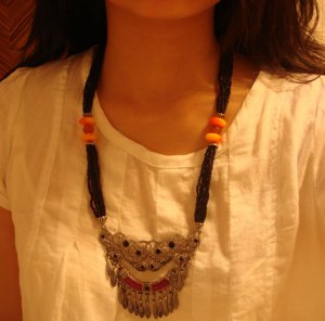 Black National Tibet mysterious ancient totem Necklace N003