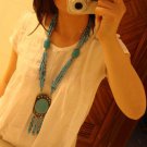 National Tibet beads carved Pendant Necklace G-169 N005