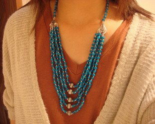 National characteristics of Tibet multiple beads alloy necklace F-175 N046