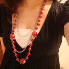 National characteristics of multilayer Tibet red beads necklace E-012 N053