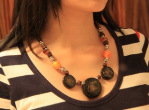 Tibet national retro color disc classic Necklace F-114 N062