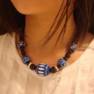 Tibet National Classical personality retro color bead necklace F-82 N063