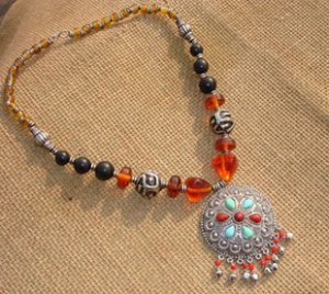 Tibet national retro short carving beads necklace D-04 personality elements N072
