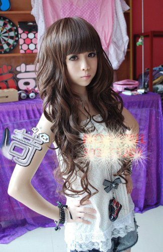 Free Shipping high quality Guarantee100% Hot-sales brand new  wig W025 Long curly hair Qi Liu