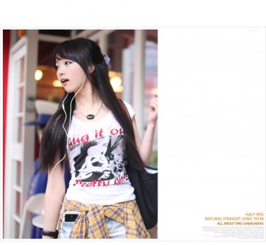 Free Shipping high quality Guarantee100% Hot-sales brand new  wig W036 Oblique bangs long hair