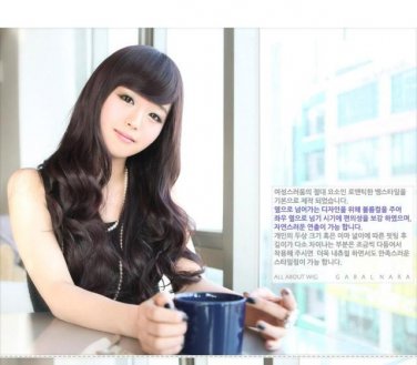 Free Shipping high quality Guarantee100% Hot-sales brand new  wig W041 Oblique bangs long hair